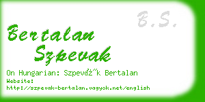 bertalan szpevak business card